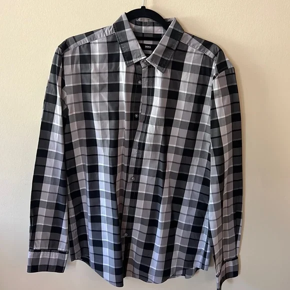 princess polly baby blue dress Hugo Boss H-Hank Slim Fit Black Shirt